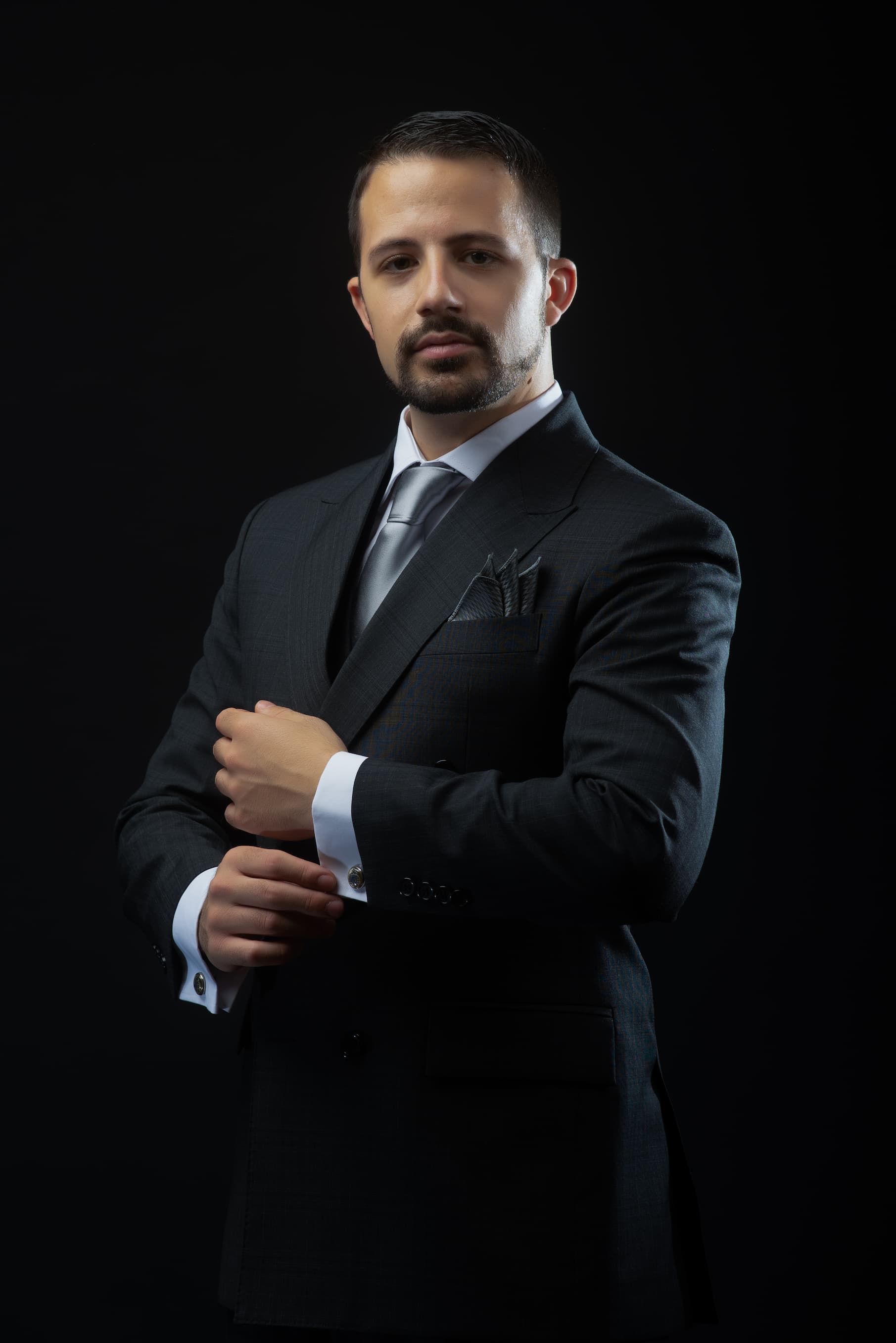 Fadi Yahya, confident and elegantly dressed